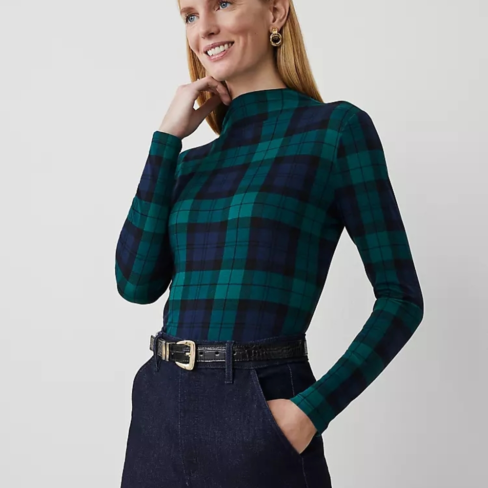 Fitted Green and Blue Bodysuit with Mandarin Collar